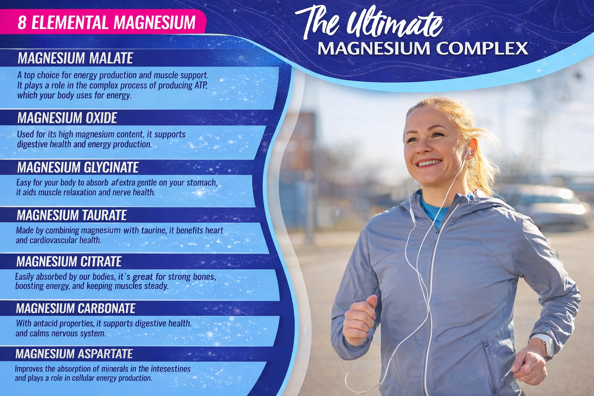 Premium Magnesium Complex 8 Essential Magnesium Supplement 1000mg